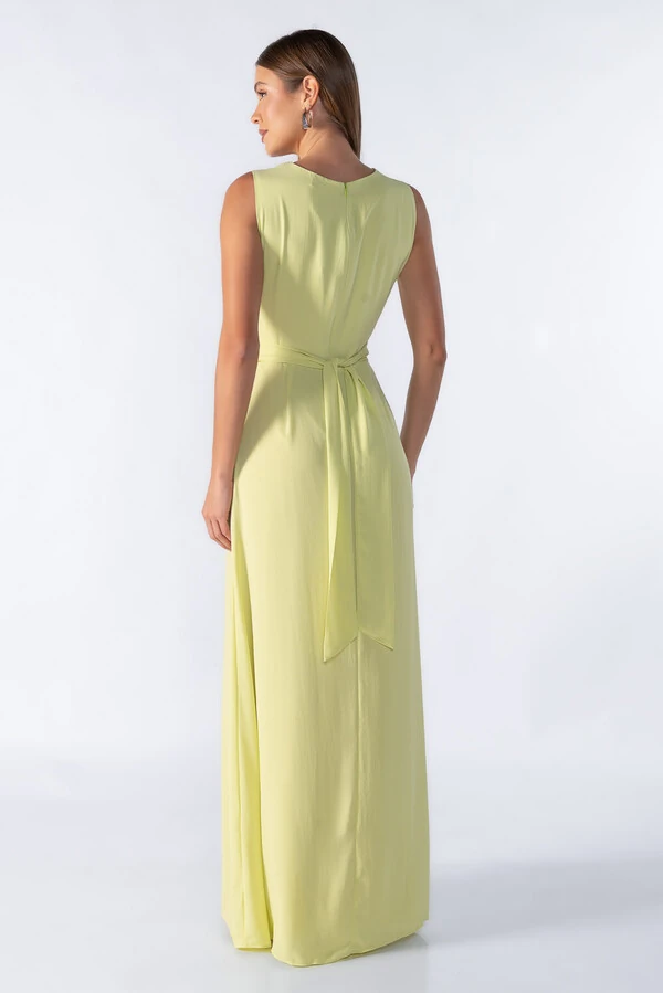 Vestido longo decote transpassado