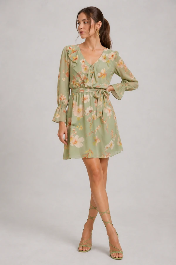 Vestido curto estampado