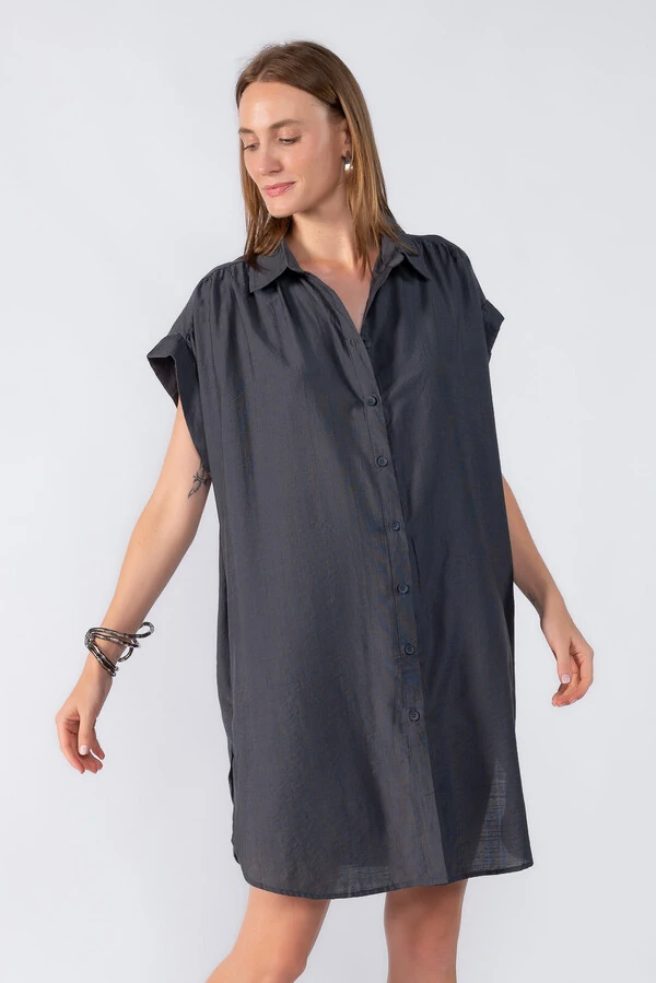 Chemise manga morcego com detalhe