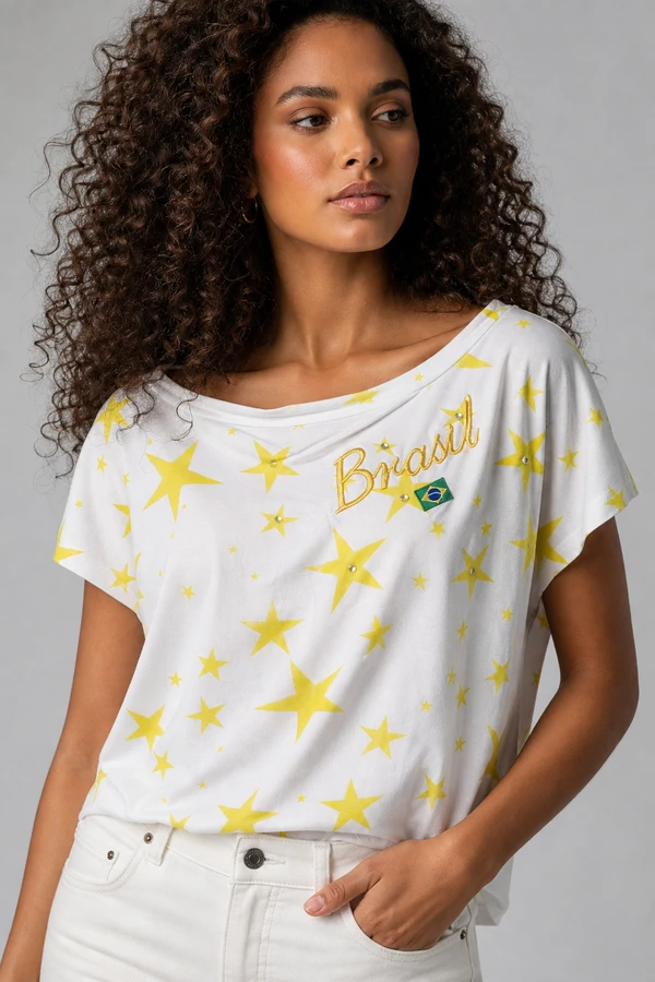 Blusa decote canoa brasil