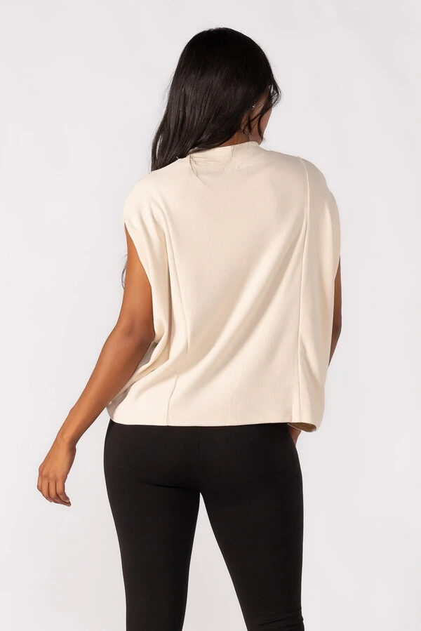 Blusa flanelada gola alta