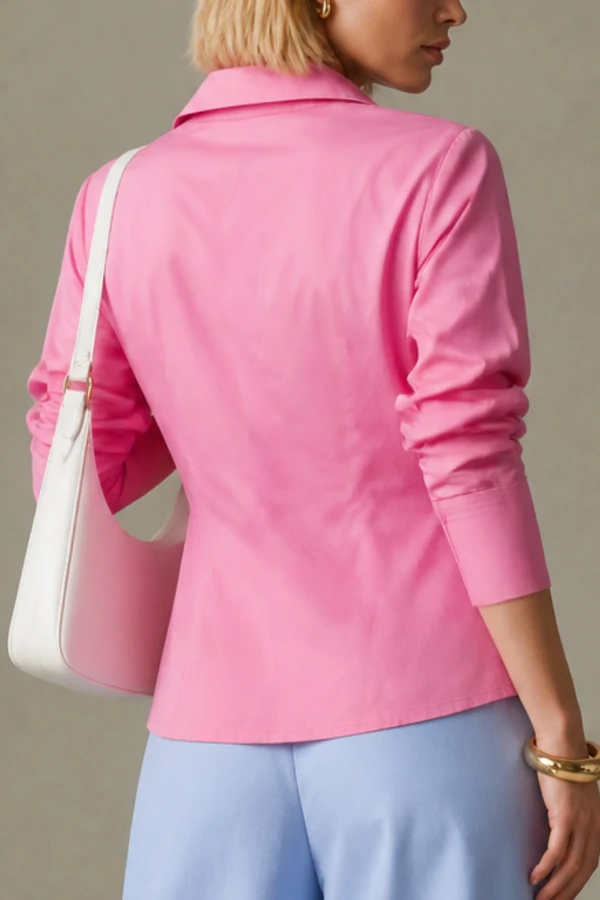 Camisa transpassada com pregas