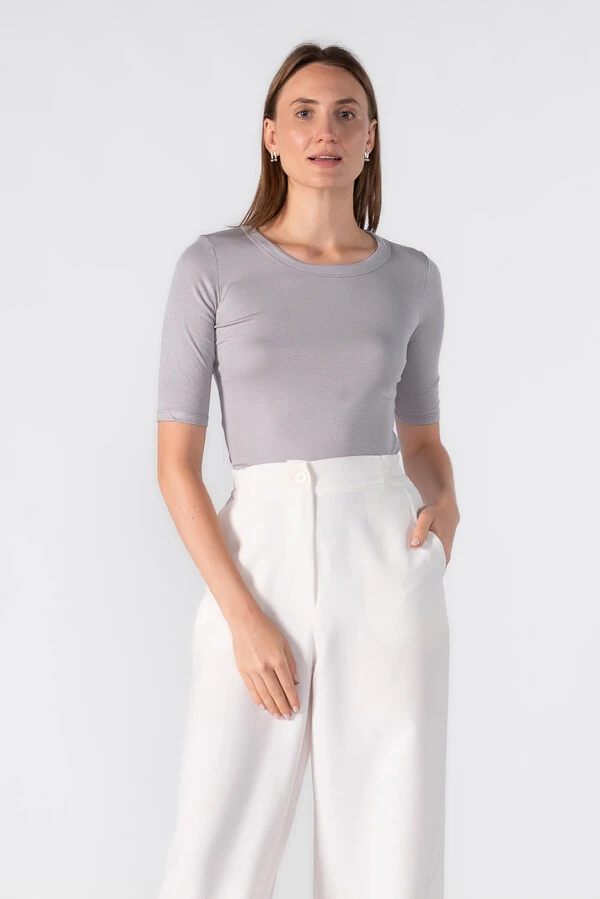 Blusa malha basica manga 3/4