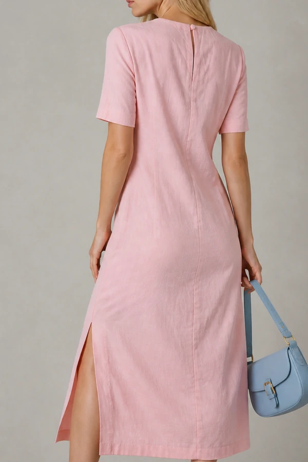 Vestido alongado com fendas