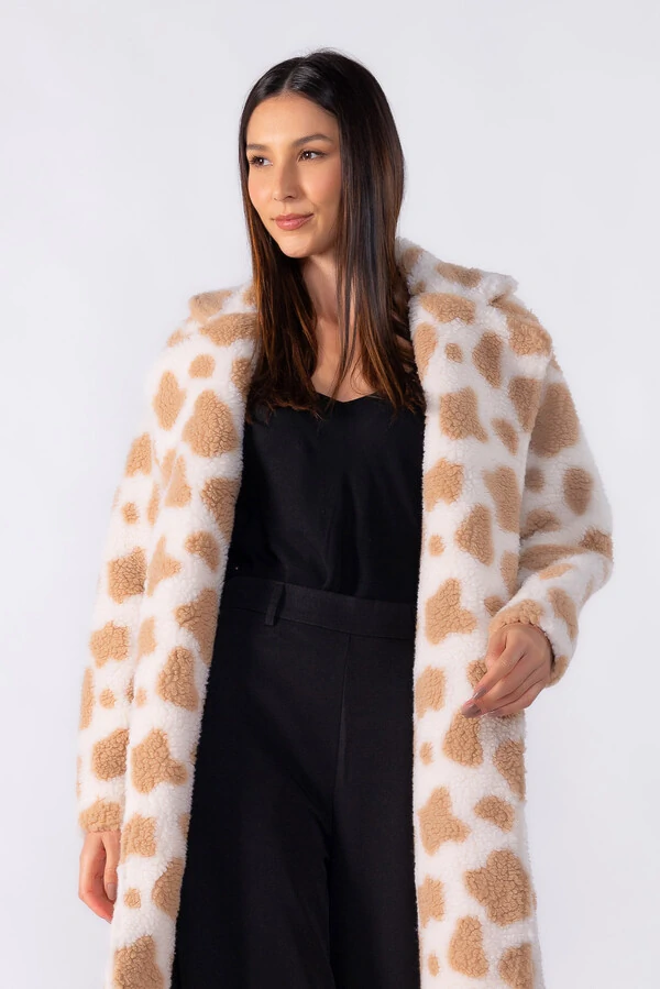 Casaco longo animal print