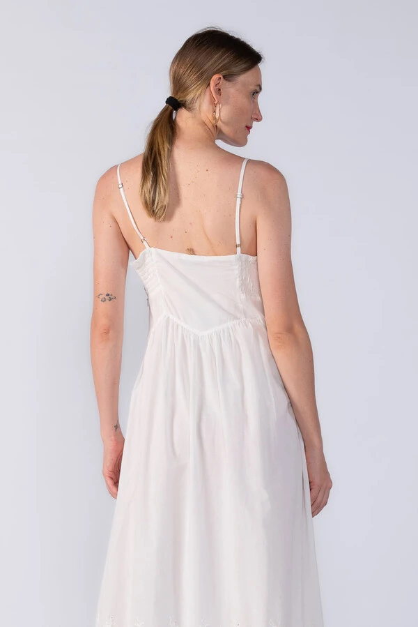 VESTIDO MIDI ALGODAO BARRA EM LAISE