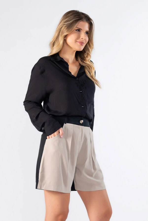 Shorts alfaiataria bicolor