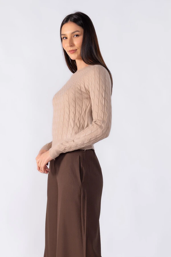 Blusa sueter texturizada manga longa