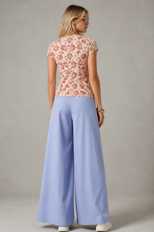 Blusa estampada canelada