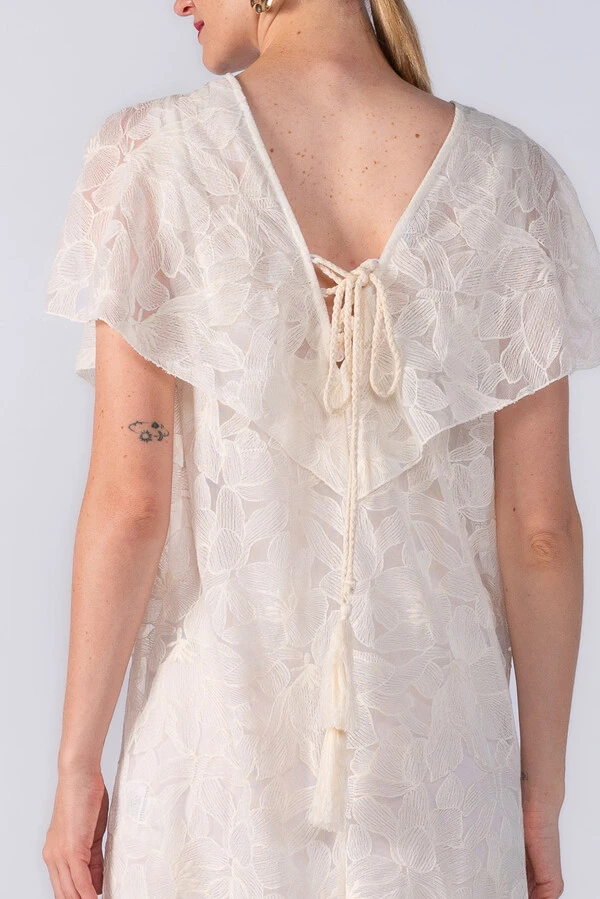 VESTIDO RENDADO AMARRACAO COSTAS