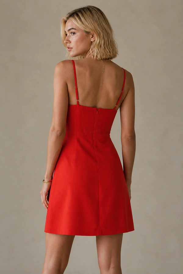 Vestido curto com babados