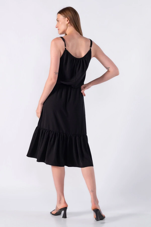 Vestido midi alça regulavel