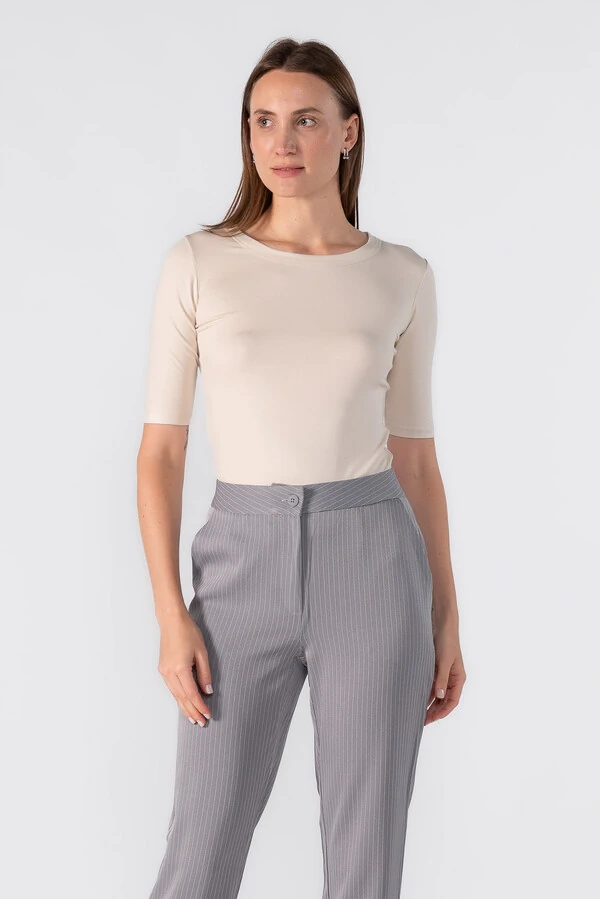 Blusa malha basica manga 3/4