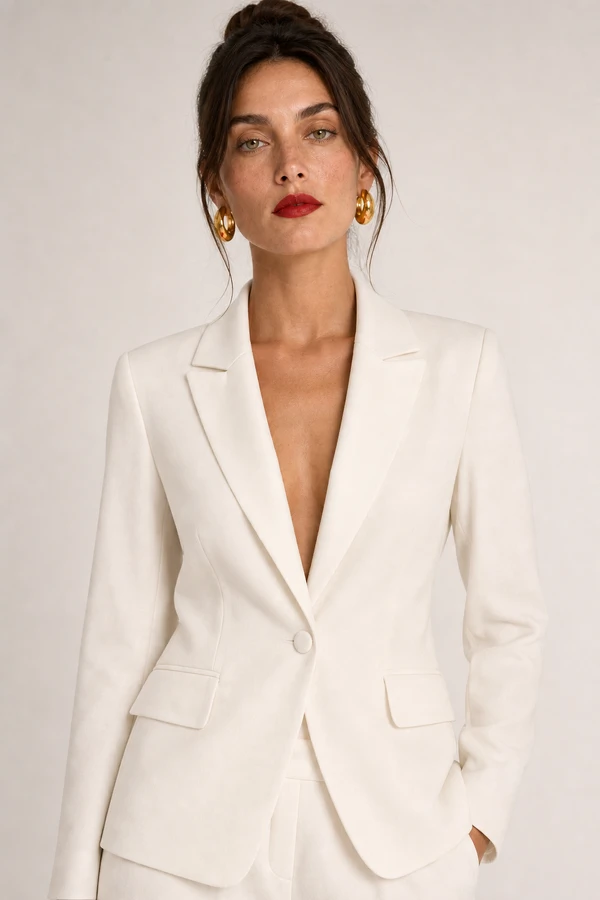 Blazer liso detalhe 7 botoes