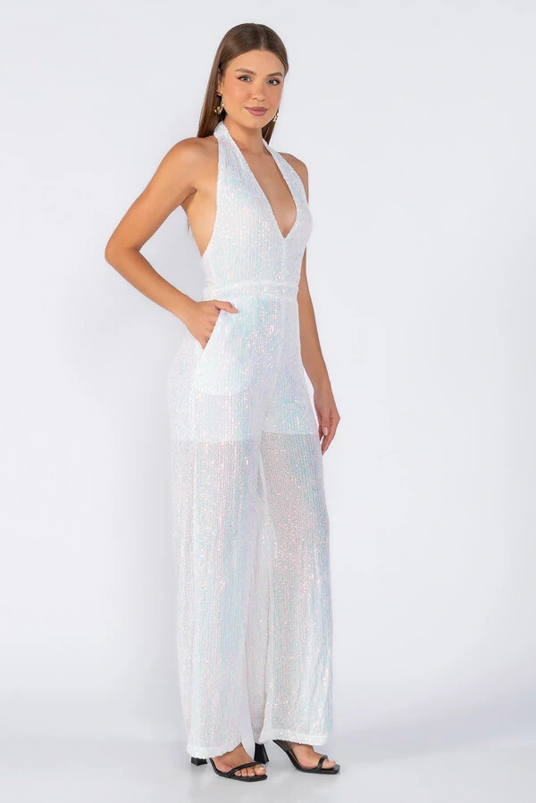 Macacao paete frente única com bolso