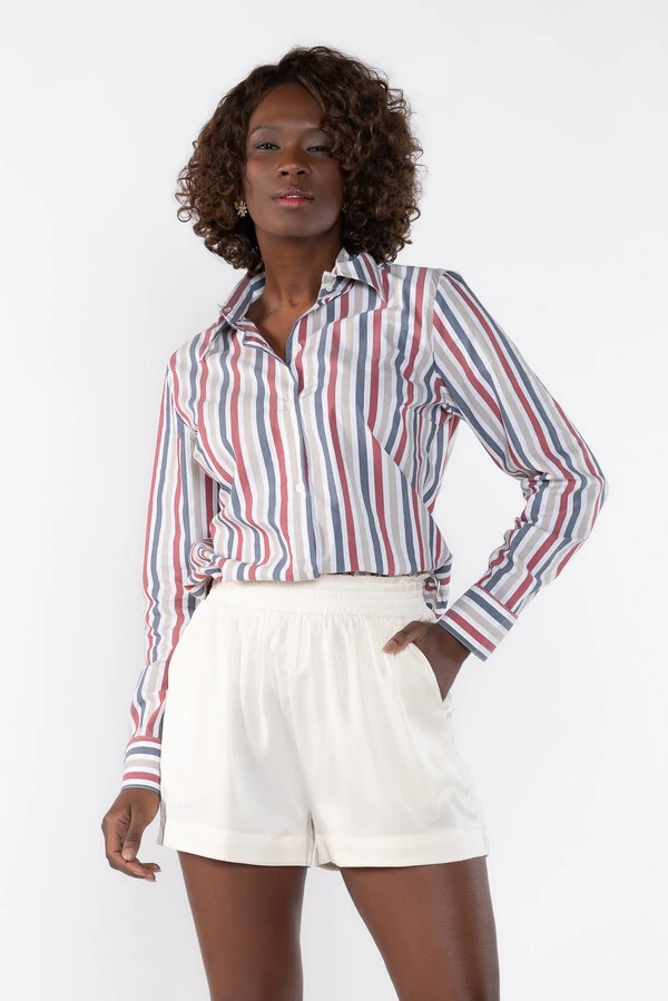 Shorts acetinado com elastico na cintura