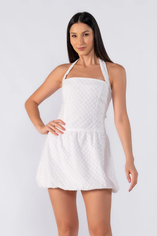 Vestido balone curto frente unica