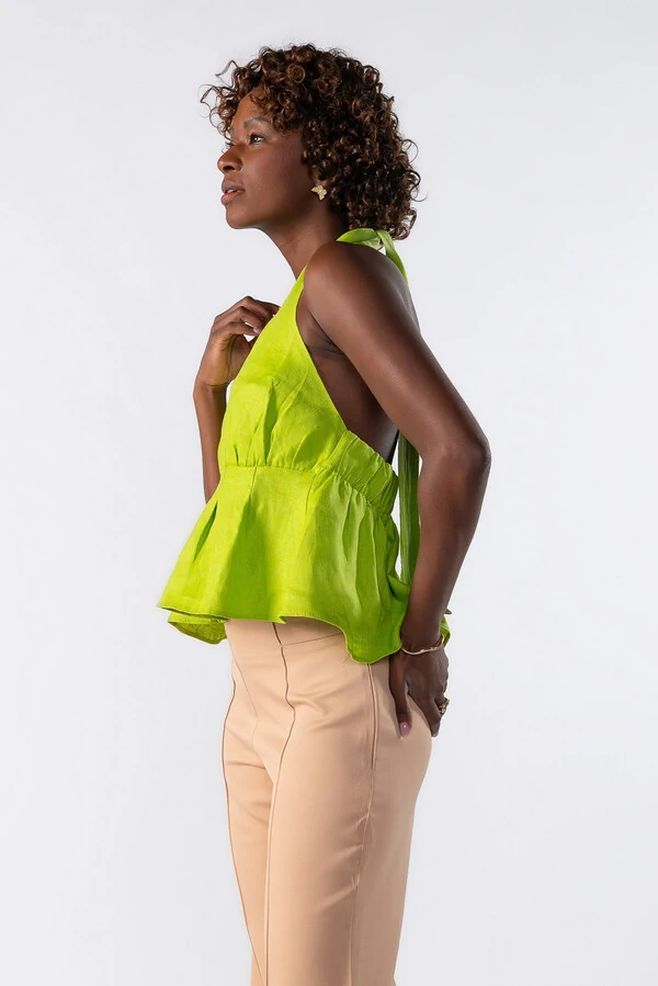 Blusa de babado frente única