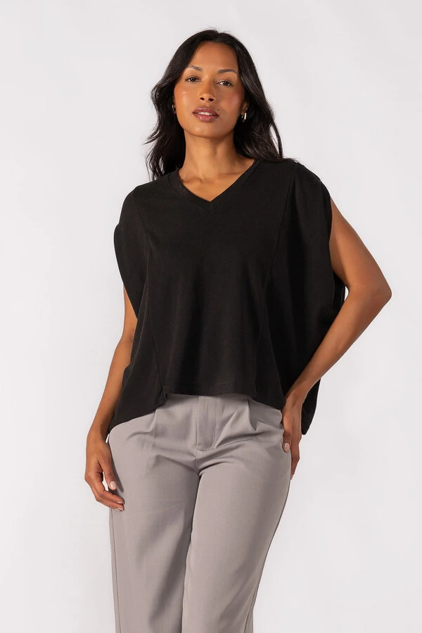 Blusa oversized decote em V