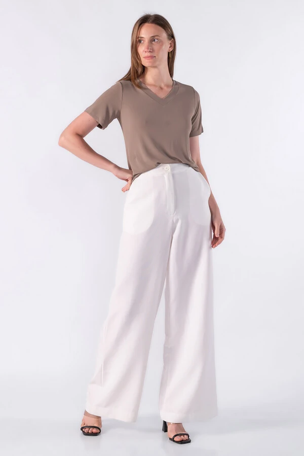 Blusa malha canelada basica
