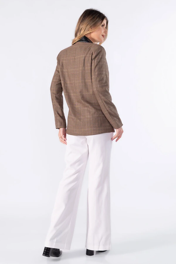 Blazer xadrez com detalhe em lurex