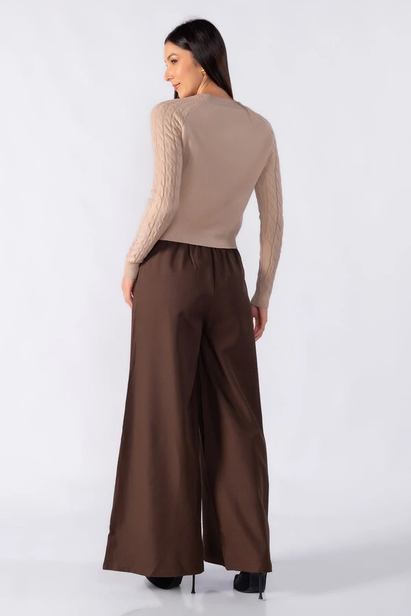 Blusa sueter texturizada manga longa