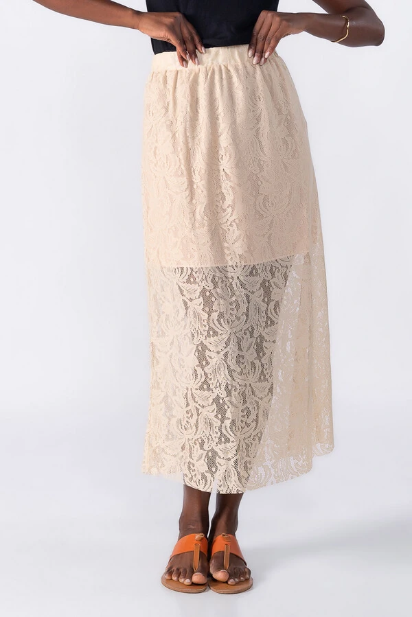 Saia midi renda