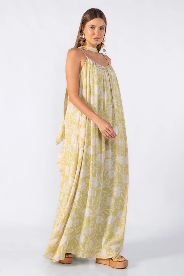 Vestido longo estampado