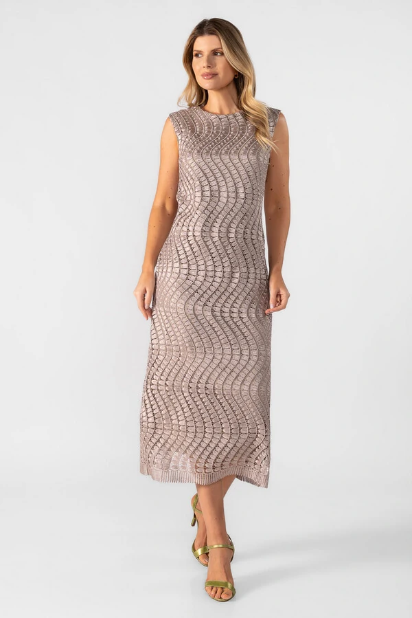 Vestido midi em guipure