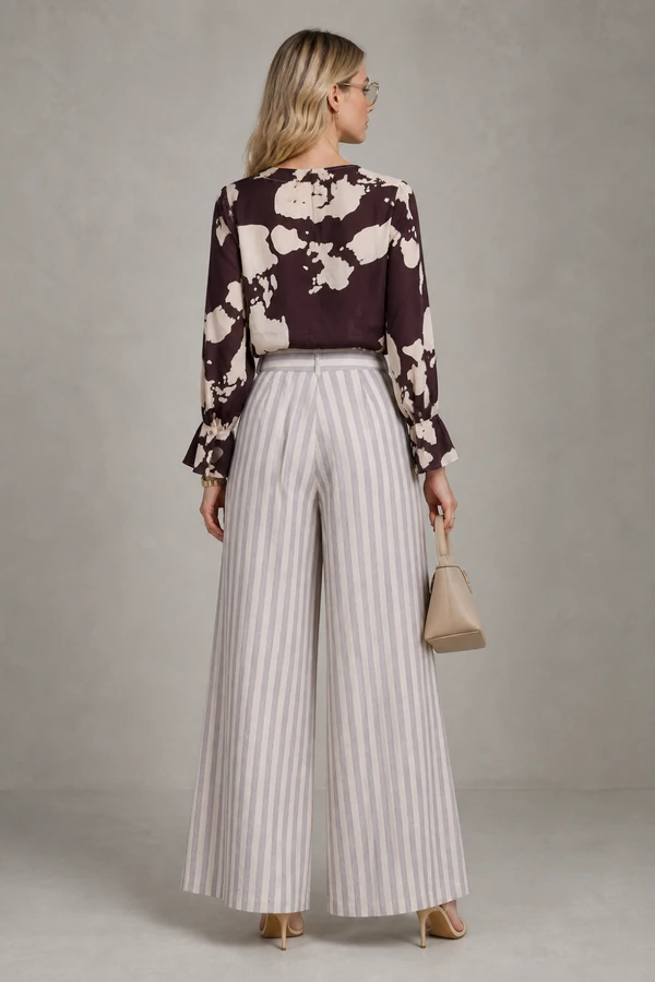 Blusa estampada com babado