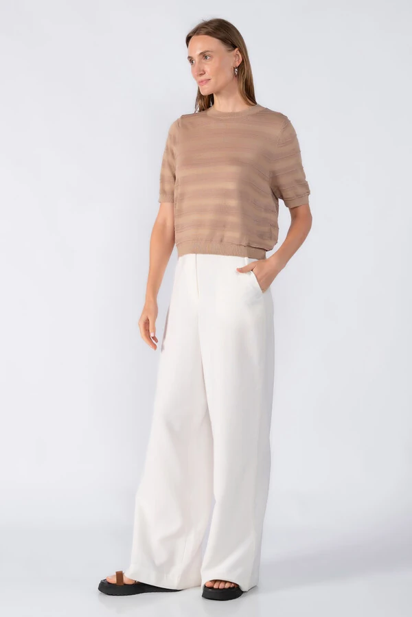 Blusa listrada manga curta