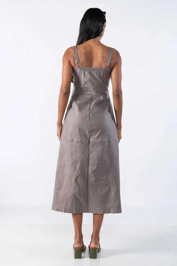 Vestido Midi Couro Resinado