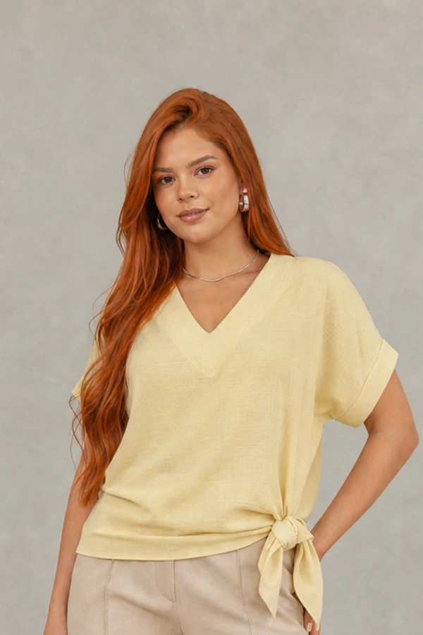 Conjunto calça e blusa decote V