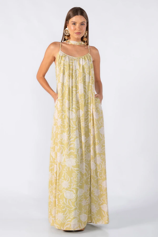 Vestido longo estampado