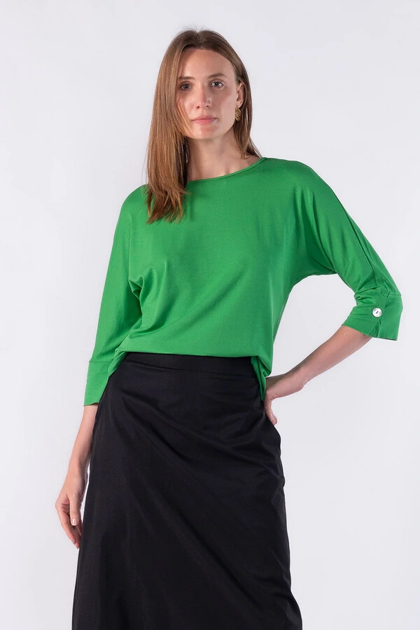 Blusa malha manga morcego