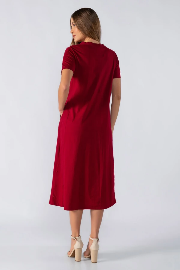 Vestido midi basico em algodao