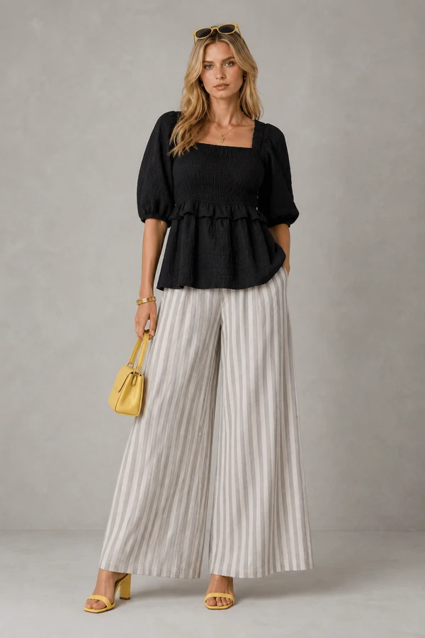 Blusa bata texturizada com lastex
