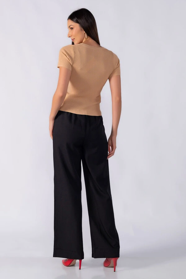 Blusa tricot manga curta