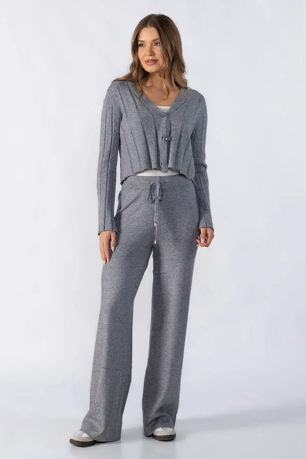 Cardigan curto texturizado listras