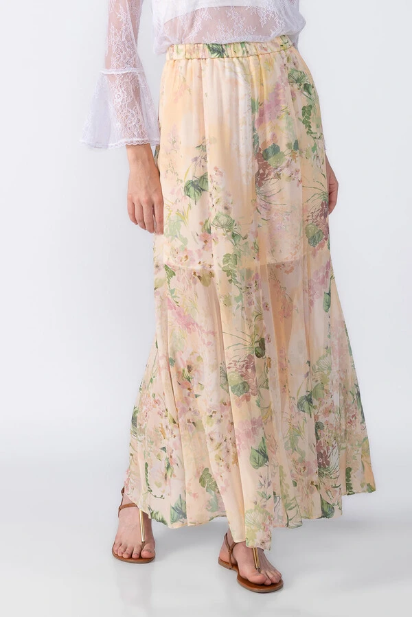 SAIA MIDI ESTAMPADA EM VISCOSE