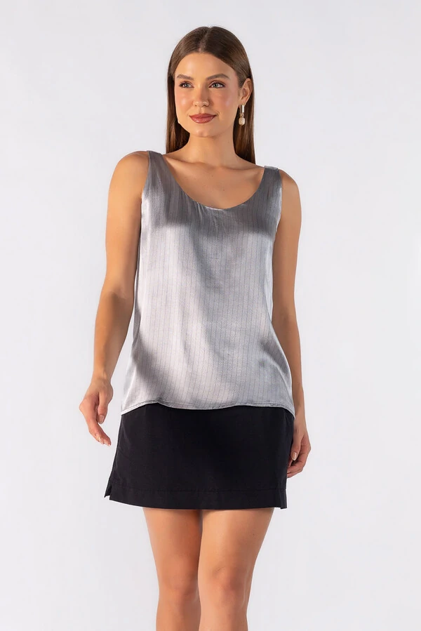 Regata acetinada risca de giz