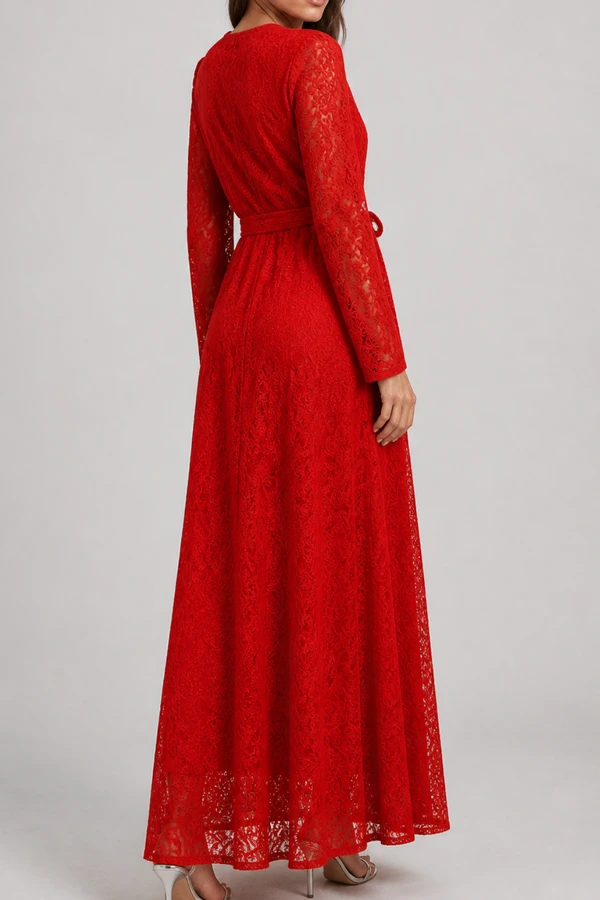 Vestido longo em renda