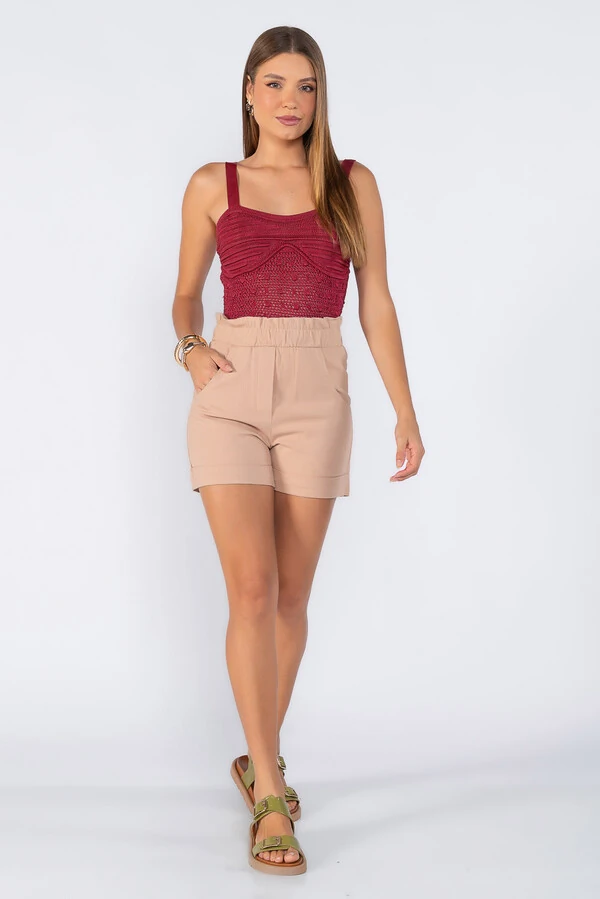 Cropped tricot texturizado