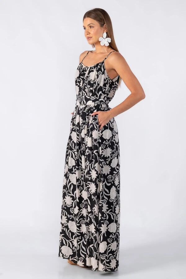 Vestido longo estampado