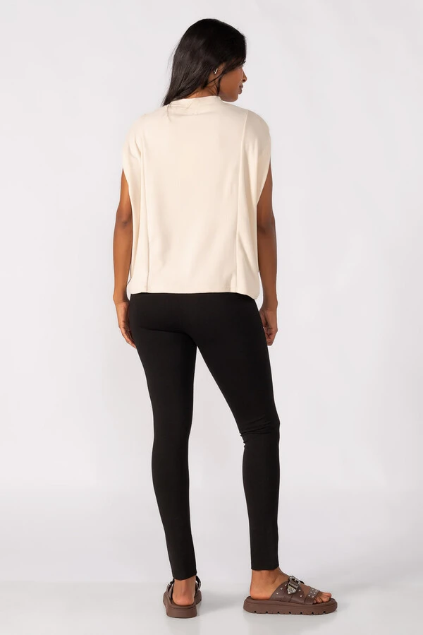 Blusa flanelada gola alta