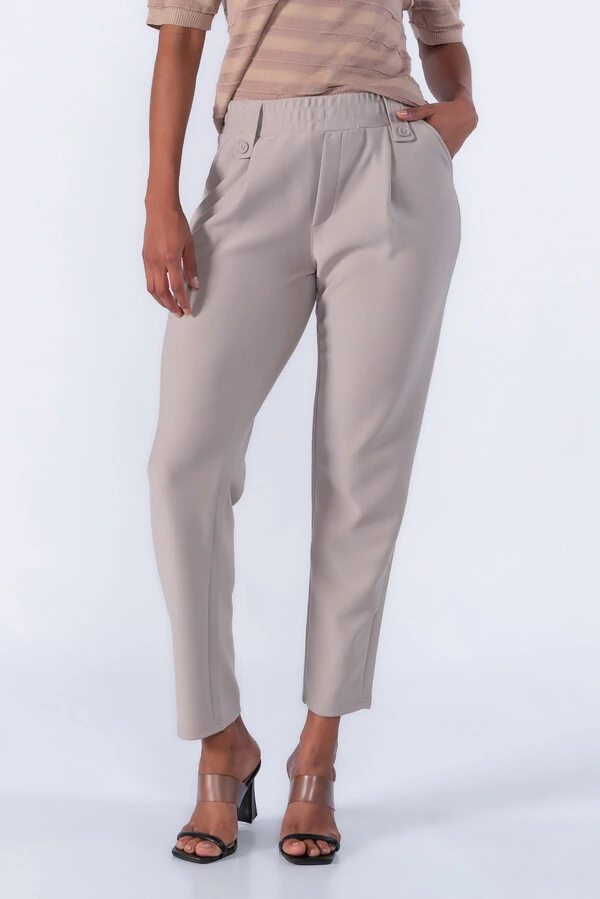 Calça Elástico no Cos com Pregas
