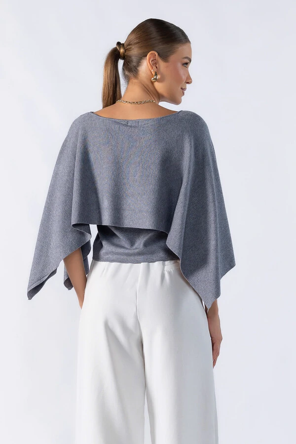 Blusa poncho fluida