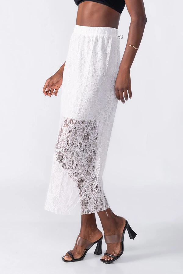 Saia midi renda