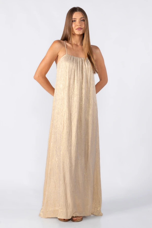 Vestido longo alça brilho