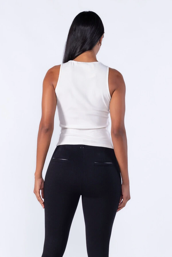 Blusa Canelada com Laço